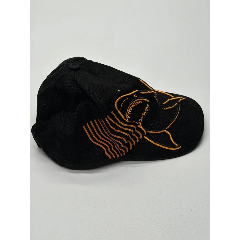 SeaWorld Shark Baseball Cap Black Orange Embroidered Youth Hat Adjustable Strap‎